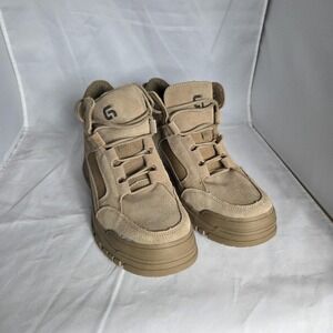 Guyisa Work Shoes Mens Size 9 270 Tan Suede Safety Hiking Steel Toe Boots